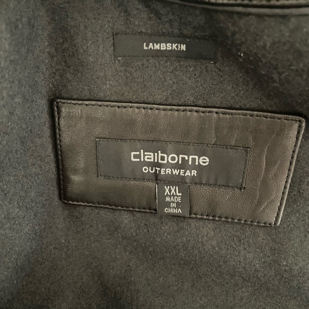Claiborne Black Leather Jacket - Picture 3 of 7